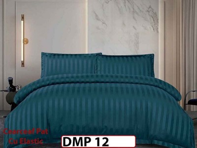 Lenjerie din damasc finet cu 4 piese, cearceaf cu elastic - DMP 12