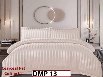 Lenjerie din damasc finet cu 4 piese, cearceaf cu elastic - DMP 13