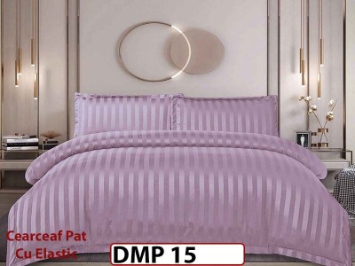 Lenjerie din damasc finet cu 4 piese, cearceaf cu elastic - DMP 15