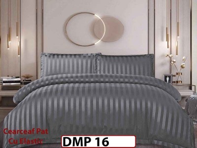 Lenjerie din damasc finet cu 4 piese, cearceaf cu elastic - DMP 16