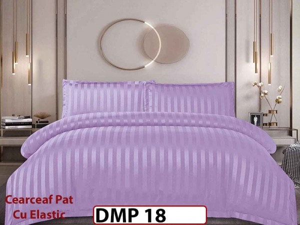 Lenjerie din damasc finet cu 4 piese, cearceaf cu elastic - DMP 18