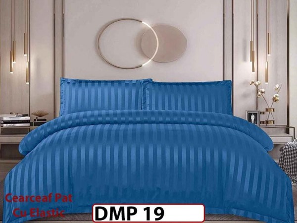 Lenjerie din damasc finet cu 4 piese, cearceaf cu elastic - DMP 19