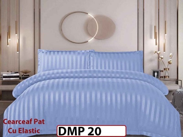 Lenjerie din damasc finet cu 4 piese, cearceaf cu elastic - DMP 20