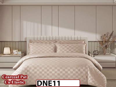 Lenjerie din damasc finet cu 4 piese, cearceaf cu elastic - DNE 11