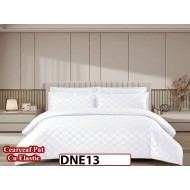 Lenjerie din damasc finet cu 4 piese, cearceaf cu elastic - DNE 13