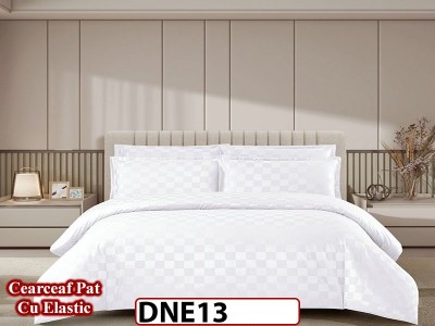 Lenjerie din damasc finet cu 4 piese, cearceaf cu elastic - DNE 13