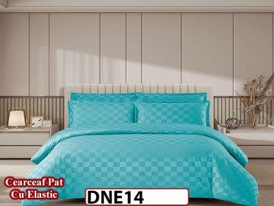 Lenjerie din damasc finet cu 4 piese, cearceaf cu elastic - DNE 14