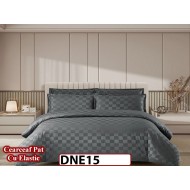 Lenjerie din damasc finet cu 4 piese, cearceaf cu elastic - DNE 15