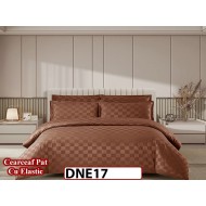 Lenjerie din damasc finet cu 4 piese, cearceaf cu elastic - DNE 17