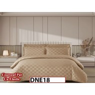 Lenjerie din damasc finet cu 4 piese, cearceaf cu elastic - DNE 18