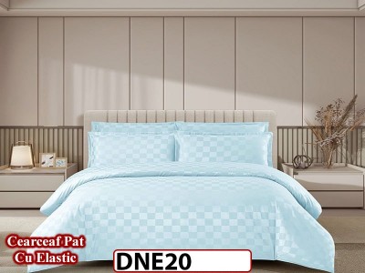 Lenjerie din damasc finet cu 4 piese, cearceaf cu elastic - DNE 20