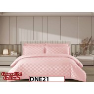 Lenjerie din damasc finet cu 4 piese, cearceaf cu elastic - DNE 21