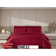 Lenjerie din damasc finet cu 4 piese, cearceaf cu elastic - DNE 22