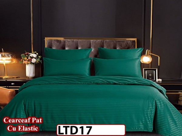 Lenjerie din damasc finet cu 6 piese, cearceaf cu elastic - LTD17