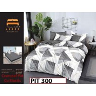 Lenjerie din finet  6 piese si cearceaf cu elastic - PIT300