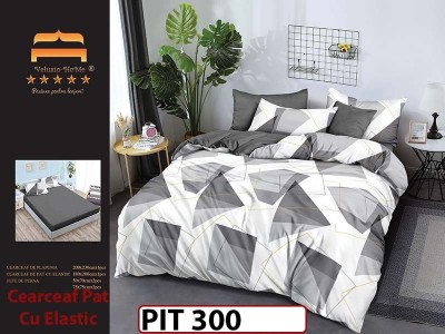 Lenjerie din finet  6 piese si cearceaf cu elastic - PIT300
