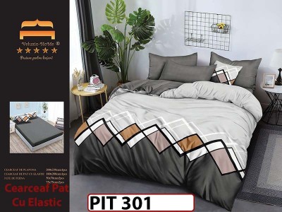 Lenjerie din finet  6 piese si cearceaf cu elastic - PIT301