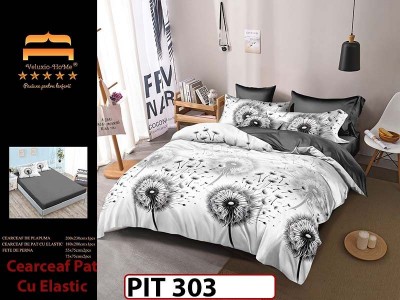 Lenjerie din finet  6 piese si cearceaf cu elastic - PIT303
