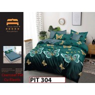 Lenjerie din finet  6 piese si cearceaf cu elastic - PIT304