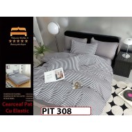 Lenjerie din finet  6 piese si cearceaf cu elastic - PIT308