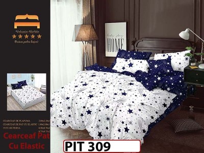 Lenjerie din finet  6 piese si cearceaf cu elastic - PIT309