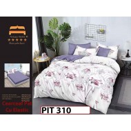 Lenjerie din finet  6 piese si cearceaf cu elastic - PIT310