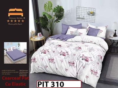 Lenjerie din finet  6 piese si cearceaf cu elastic - PIT310