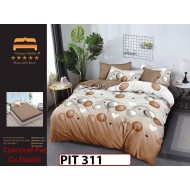 Lenjerie din finet  6 piese si cearceaf cu elastic - PIT311