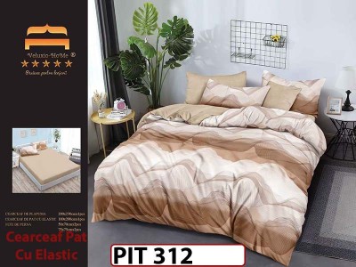 Lenjerie din finet  6 piese si cearceaf cu elastic - PIT312