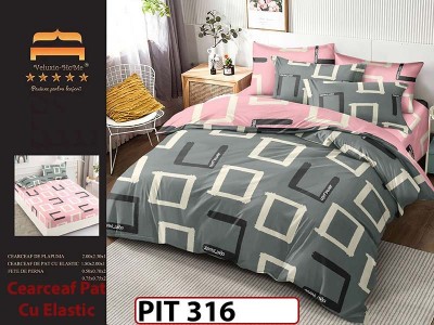 Lenjerie din finet  6 piese si cearceaf cu elastic - PIT316