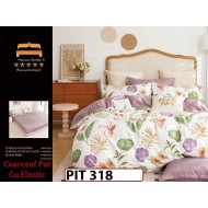 Lenjerie din finet  6 piese si cearceaf cu elastic - PIT318