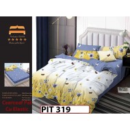 Lenjerie din finet  6 piese si cearceaf cu elastic - PIT319