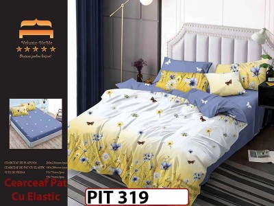 Lenjerie din finet  6 piese si cearceaf cu elastic - PIT319