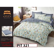 Lenjerie din finet  6 piese si cearceaf cu elastic - PIT321