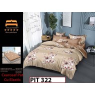 Lenjerie din finet  6 piese si cearceaf cu elastic - PIT322