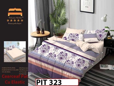 Lenjerie din finet  6 piese si cearceaf cu elastic - PIT323