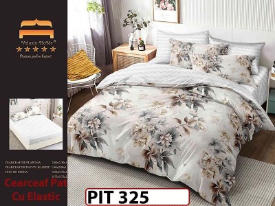 Lenjerie din finet  6 piese si cearceaf cu elastic - PIT325
