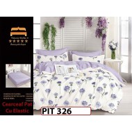 Lenjerie din finet  6 piese si cearceaf cu elastic - PIT326