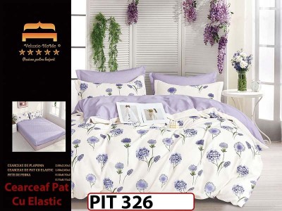 Lenjerie din finet  6 piese si cearceaf cu elastic - PIT326