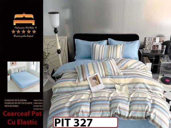 Lenjerie din finet  6 piese si cearceaf cu elastic - PIT327