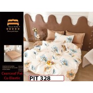 Lenjerie din finet  6 piese si cearceaf cu elastic - PIT328