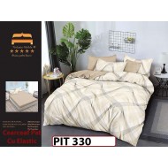 Lenjerie din finet  6 piese si cearceaf cu elastic - PIT330