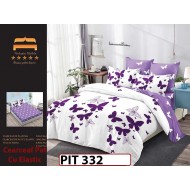 Lenjerie din finet  6 piese si cearceaf cu elastic - PIT332