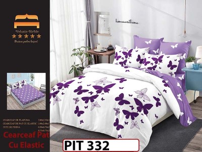Lenjerie din finet  6 piese si cearceaf cu elastic - PIT332