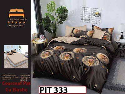 Lenjerie din finet  6 piese si cearceaf cu elastic - PIT333