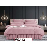 Lenjerie din finet 6 piese Cearsaf cu Volanase - VOJ12