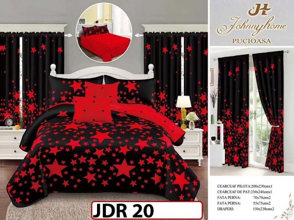Lenjerie din finet 8 piese cu Draperii - JDR20