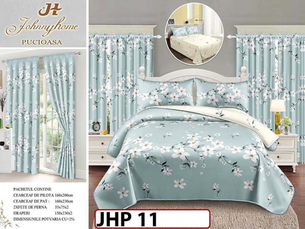 Lenjerie din finet 1 Persoana 6 piese cu Draperii - JHP11