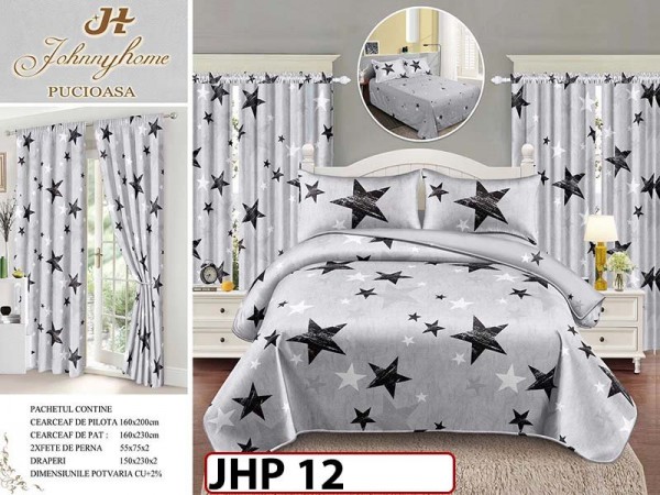 Lenjerie din finet 1 Persoana 6 piese cu Draperii - JHP12