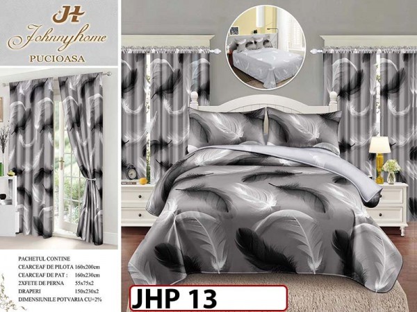 Lenjerie din finet 1 Persoana 6 piese cu Draperii - JHP13